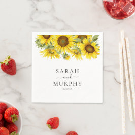 Servilleta De Papel Boda de verano elegante con girasoles