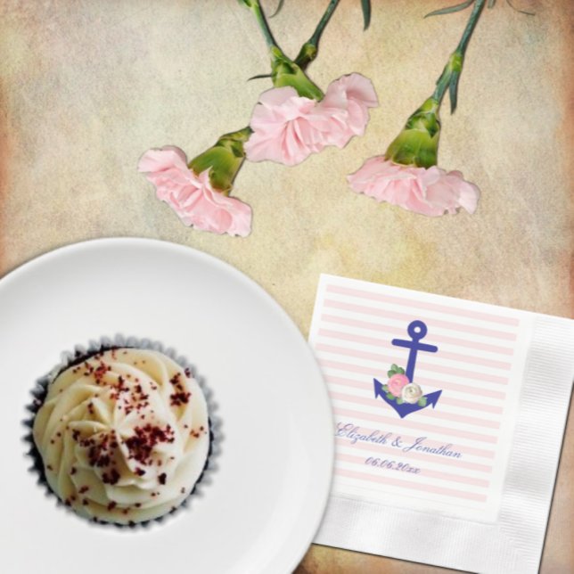 Servilleta De Papel Boda de verano floral náutica (Subido por el creador)