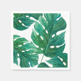 Servilleta De Papel Boda de verano hawaiana con hoja de palma verde tr