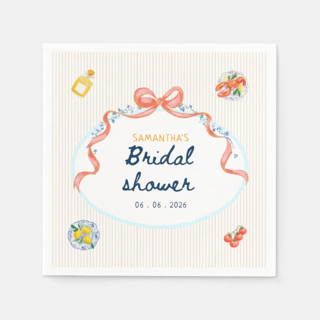 Servilleta De Papel Boda de verano italiana  (Anverso)