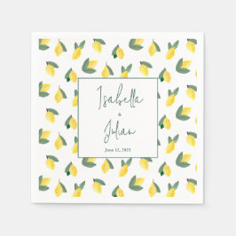 Servilleta De Papel Boda de verano limón Italia blanco amarillo
