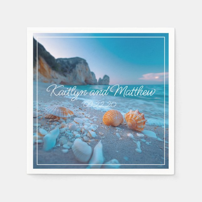 Servilleta De Papel Boda de verano moderno (Anverso)