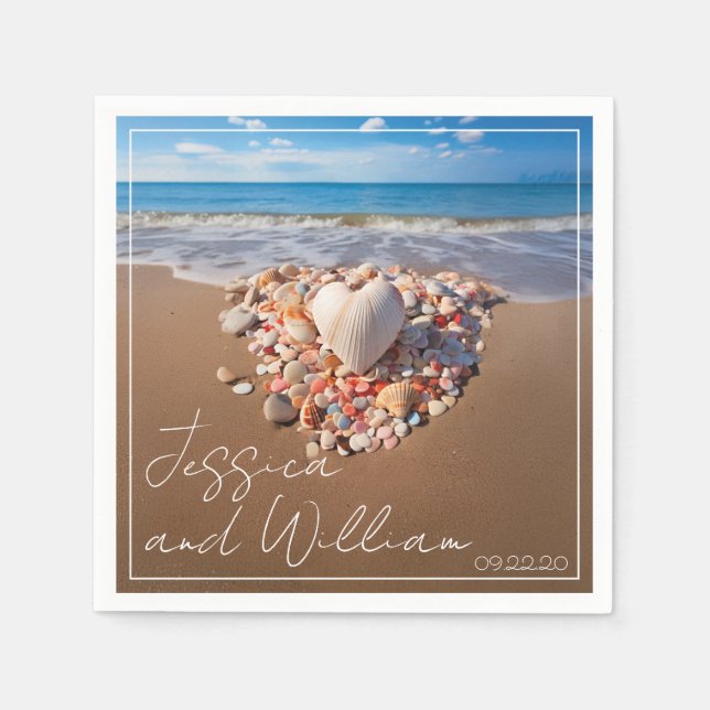 Servilleta De Papel Boda de verano romántico (Anverso)