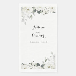 Servilleta De Papel Boda de verde de arcilla plateada de peones blanco