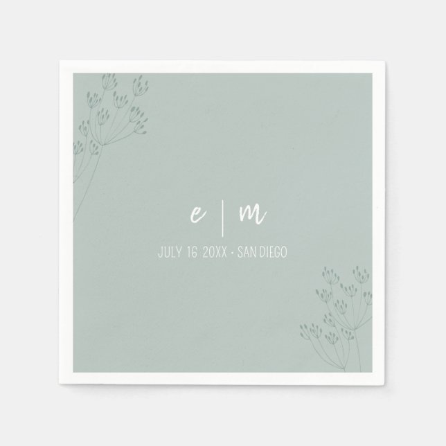 Servilleta De Papel Boda de Verdor (Anverso)