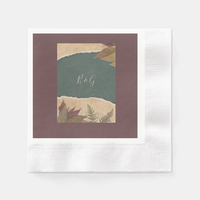 Servilleta De Papel boda de verdor de moda de boho boho aderezado (Anverso)