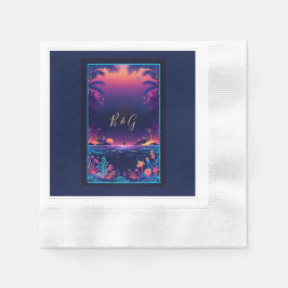 Servilleta De Papel boda de vibración de la costa azul