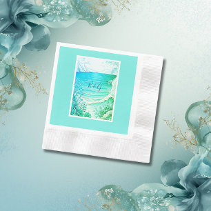 Servilleta De Papel boda de vibración de la costa azul