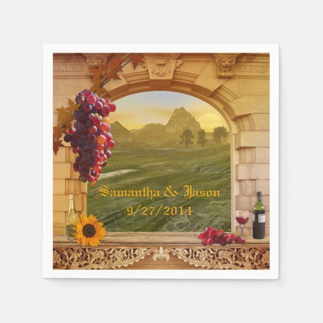 Servilleta De Papel Boda de viñedo o servilletas de papel de Acción de (Anverso)