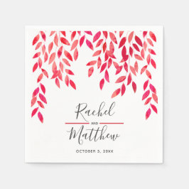 Servilleta De Papel Boda de Vines de color acuático rosa caliente