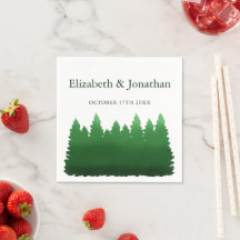 Boda de Watercolor Woodland Pines