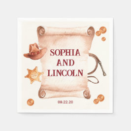 Servilleta De Papel Boda de Western Rustic Brown