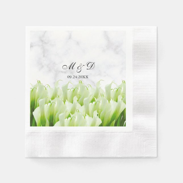 Servilleta De Papel Boda de White Calla Lily Florals (Anverso)