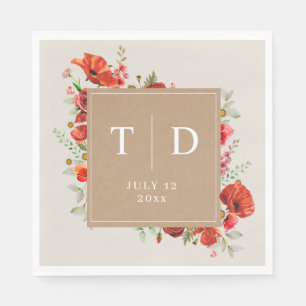 Servilleta De Papel Boda de Wildflower Poppy Cardstock