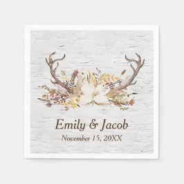 Servilleta De Papel Boda Deer Antlers en Birch
