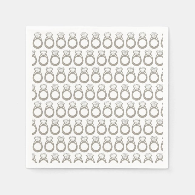 Servilleta De Papel Boda del anillo del diamante compromiso ducha de n (Anverso)