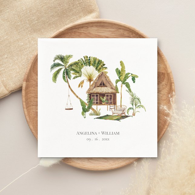 Servilleta De Papel Boda del árbol de palmas tropical (Subido por el creador)
