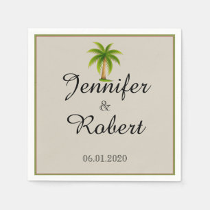 Servilleta De Papel Boda del árbol de palmas tropical