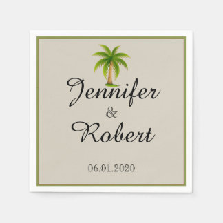 Servilleta De Papel Boda del árbol de palmas tropical