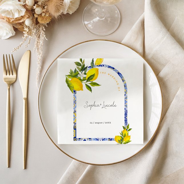 Servilleta De Papel Boda del Arco de Boho Mediterráneo Lemon (Subido por el creador)