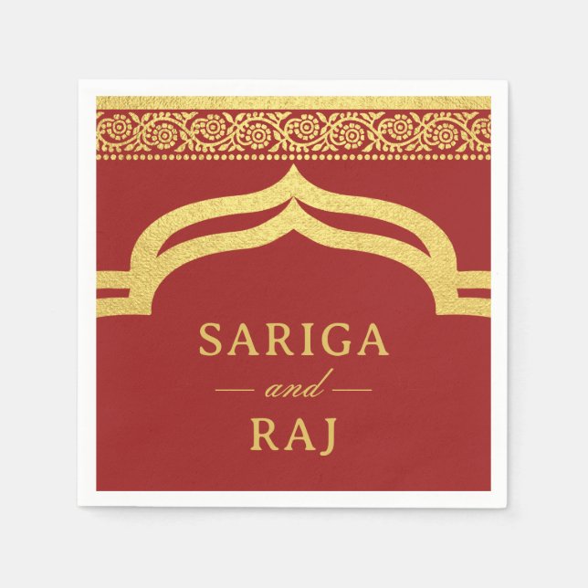 Servilleta De Papel Boda del Arco de Cañón de Flor Marigold Mundap (Anverso)