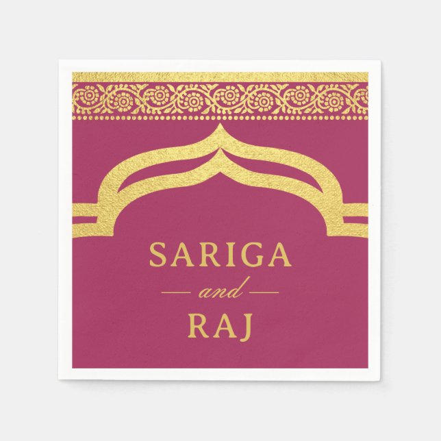 Servilleta De Papel Boda del Arco de Cañón de Flor Marigold Mundap (Anverso)