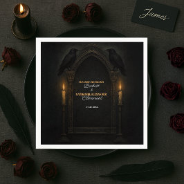 Servilleta De Papel Boda del Arco de Velas del Raven Gótico