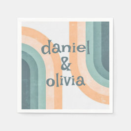 Servilleta De Papel boda del arcoiris de los años 70