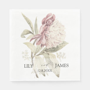 Servilleta De Papel Boda del Bella Artes botánico de Peony Vintage