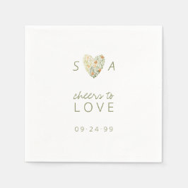 Servilleta De Papel Boda del Boho Floral Greenery Rústico Corazón Mode