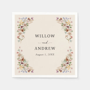 Servilleta De Papel Boda del Boho Wildflower vintage