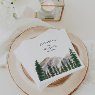 Servilleta De Papel Boda del bosque acuático de las montañas