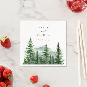 Servilleta De Papel Boda del bosque de pinos rústicos