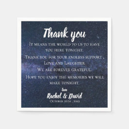 Servilleta De Papel Boda del cielo azul de la noche