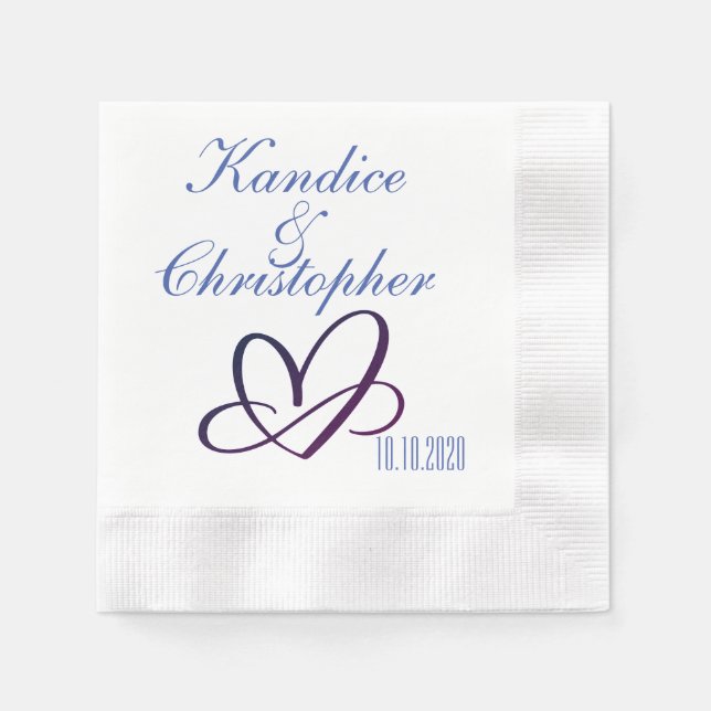 Servilleta De Papel Boda del corazón Napkin (Anverso)