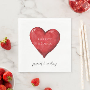 Servilleta De Papel Boda del corazón rojo