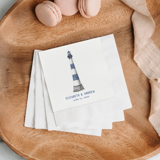 Servilleta De Papel Boda del faro azul y blanco (Subido por el creador)