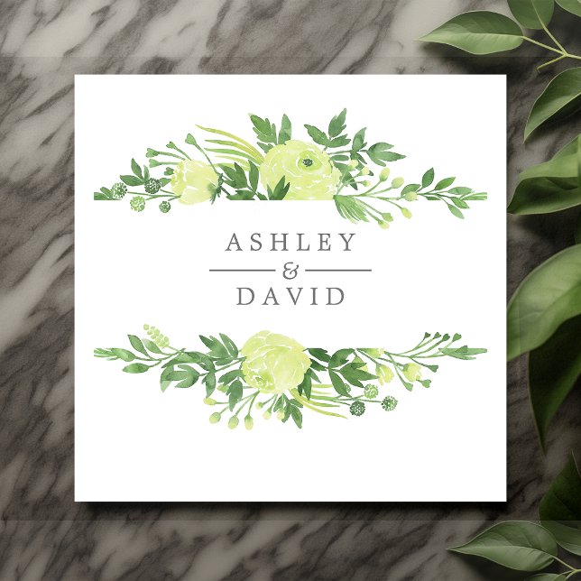 Servilleta De Papel Boda del follaje acuático de la vegetación floral  (Subido por el creador)