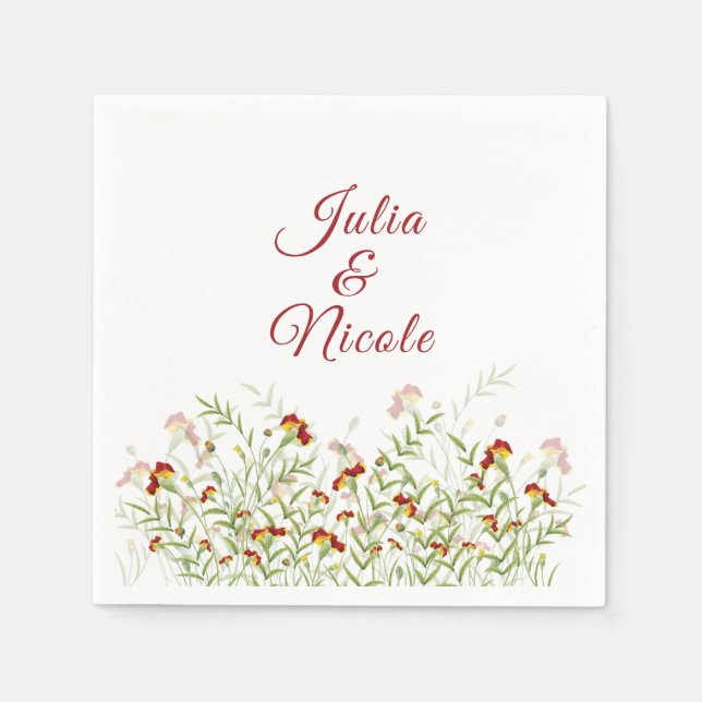 Servilleta De Papel Boda del follaje marino amarillo anaranjado (Anverso)