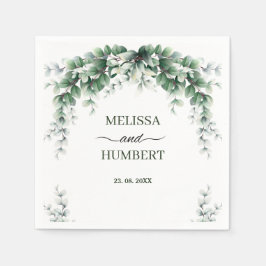 Servilleta De Papel Boda del follaje ruso Eucalyptus Wreath