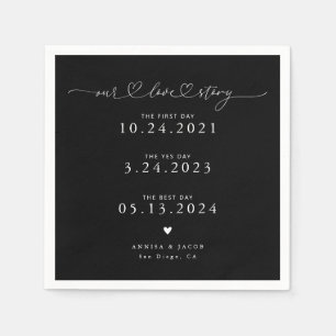 Servilleta De Papel Boda del guión de nuestra historia de amor negro