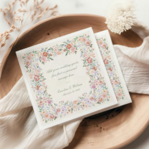 Servilleta De Papel Boda del Jardín de Cabaña Floral