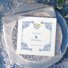 Servilleta De Papel Boda del marco antiguo de Chinoiserie de época