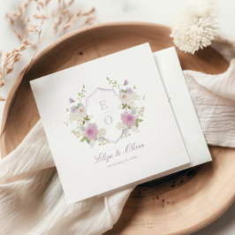 Servilleta De Papel Boda del Monograma del Pastel suave romántico