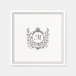 Servilleta De Papel Boda del Monograma Estético de Dinero Viejo