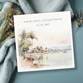 Servilleta De Papel Boda del paisaje acuático de Montego Bay Jamaica