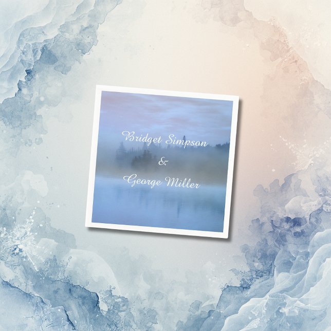 Servilleta De Papel boda del paisaje forestal azul polvoriento (Subido por el creador)