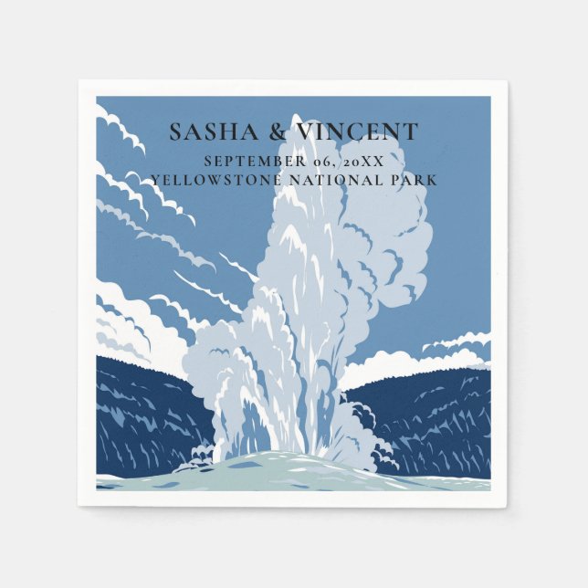 Servilleta De Papel Boda del Parque Nacional Yellowstone (Anverso)