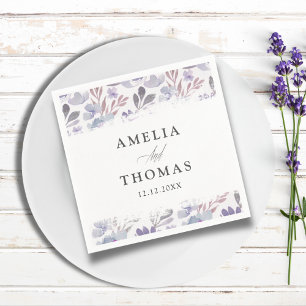 Servilleta De Papel Boda del patrón de acuarela floral de Boho