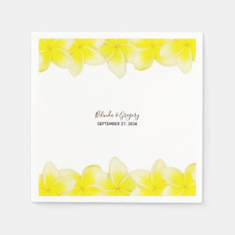 Servilleta De Papel Boda del Plumeria Frangipani amarillo